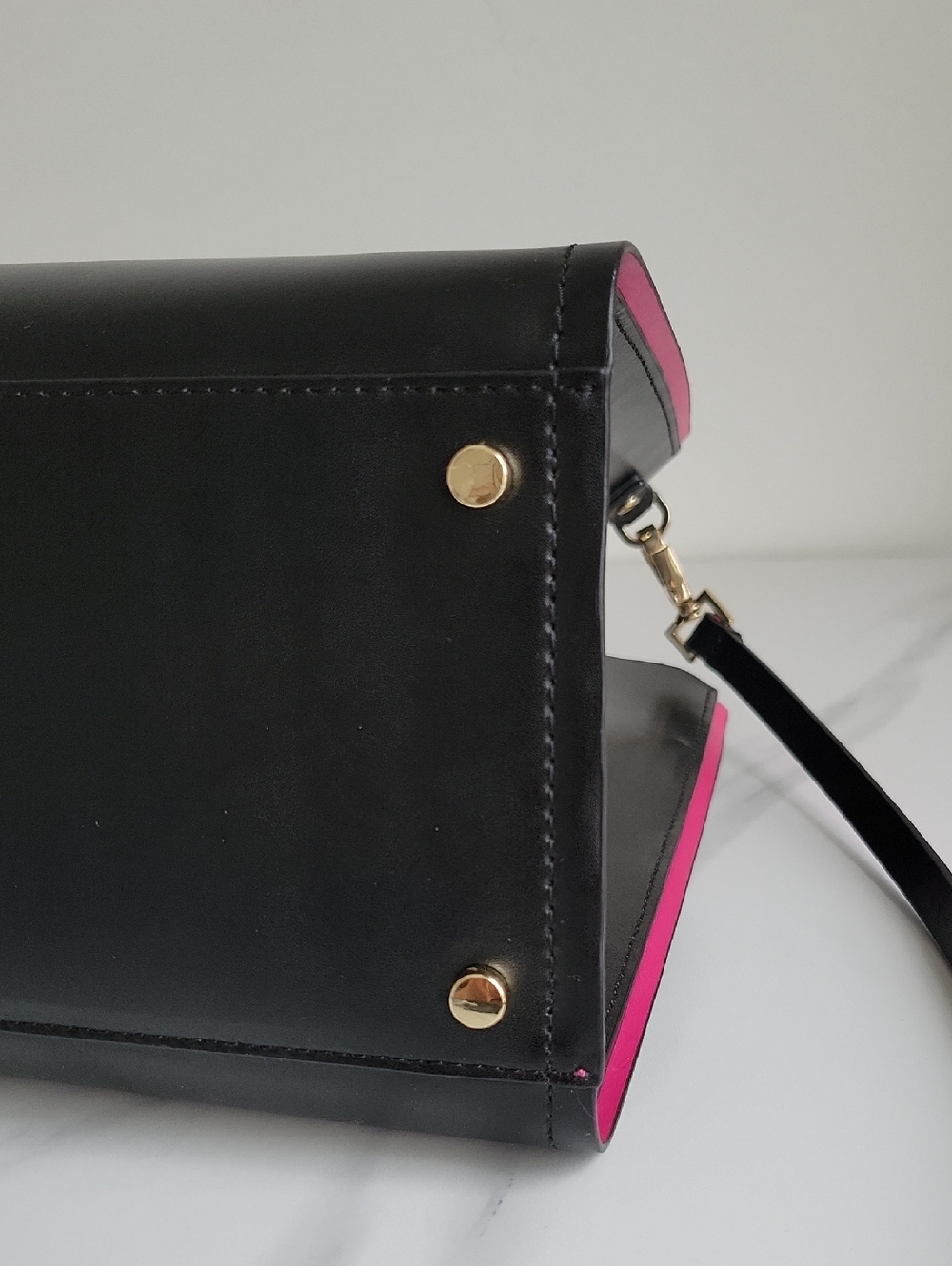 kate spade Black Leather Tote with Pink Accents - Picture 7 of 16